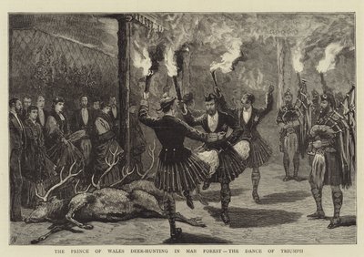 The Prince of Wales Deer-Hunting in Mar Forest, the Dance of Triumph by Joseph Nash